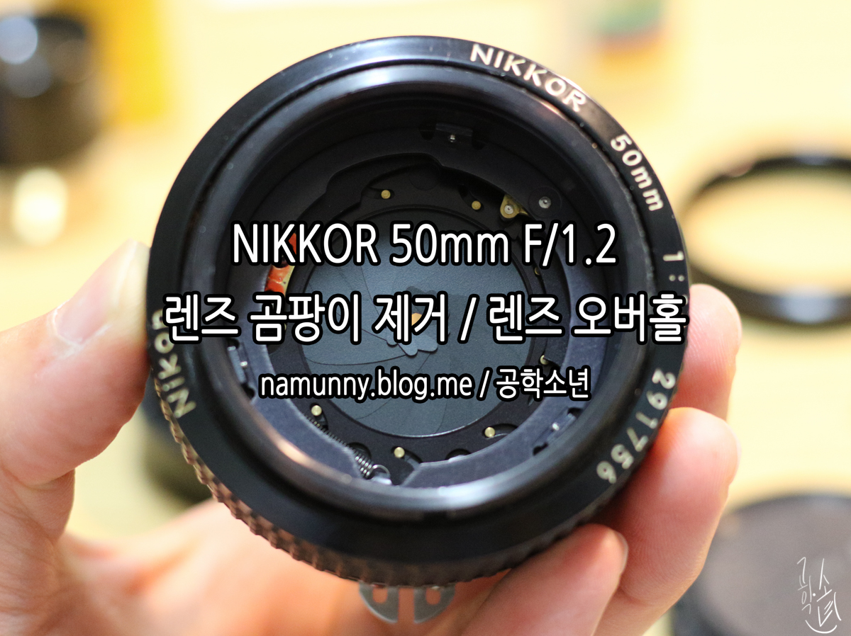 [렌즈 클리닝] Nikkor MF 50mm F/1.2 대물렌즈 곰팡이 제거